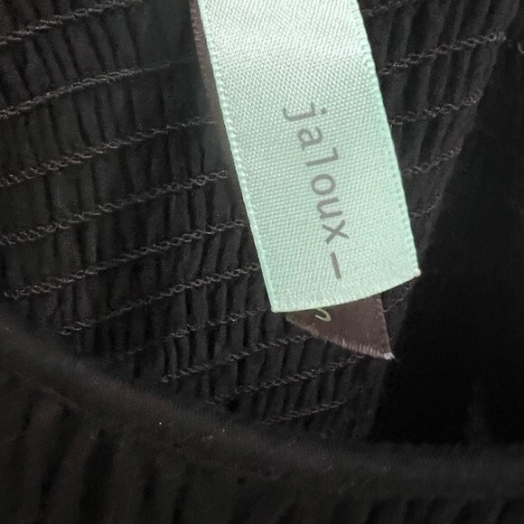 Anthro Jaloux Black ruffle one shoulder dress size small - Picture 6 of 6